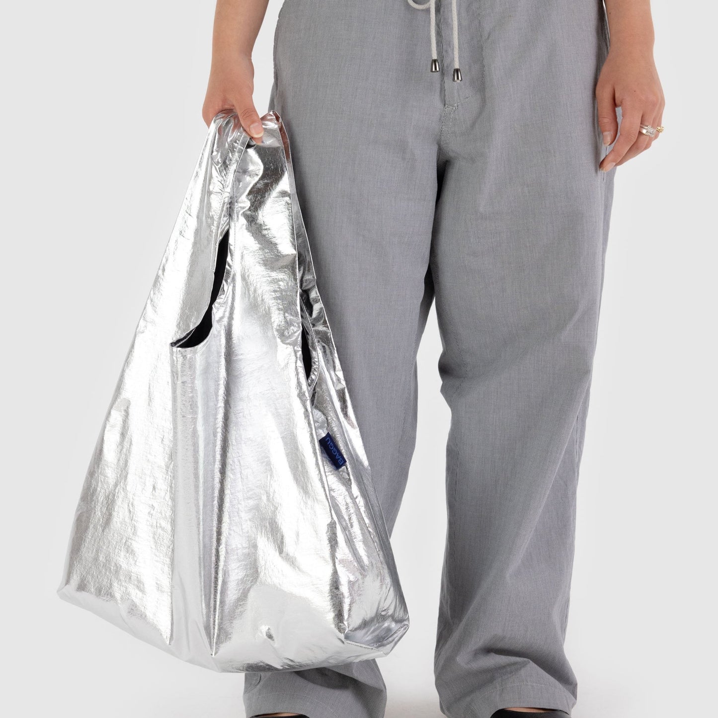 Metallic Silver Reusable Bag