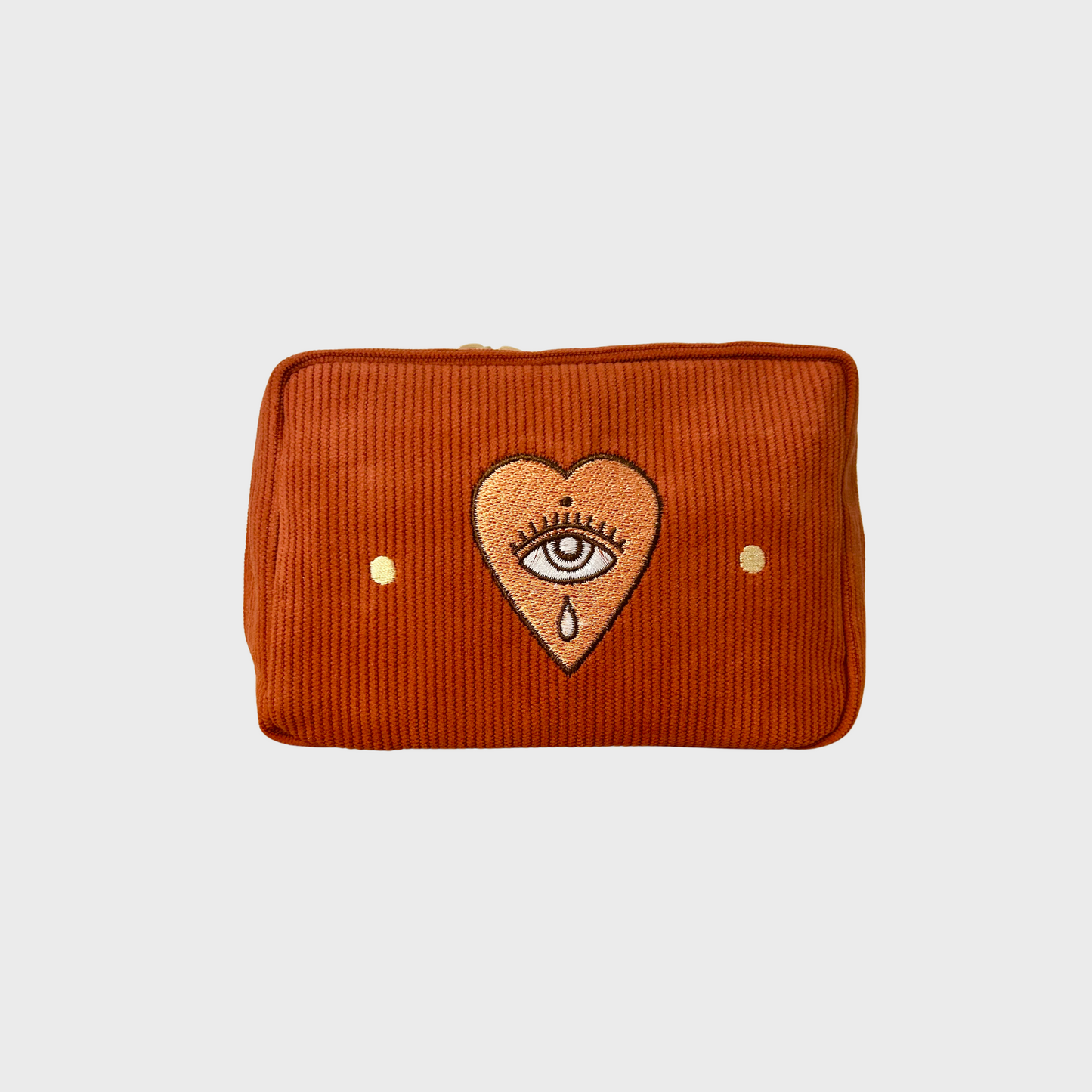 Heart Corduroy Makeup Bag