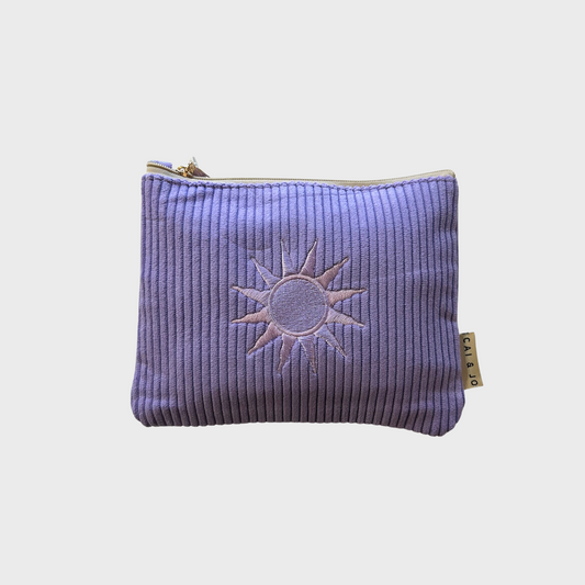 Lavender Sun Burst Corduroy Pouch