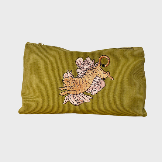 Large Tiger Corduroy Wash bag