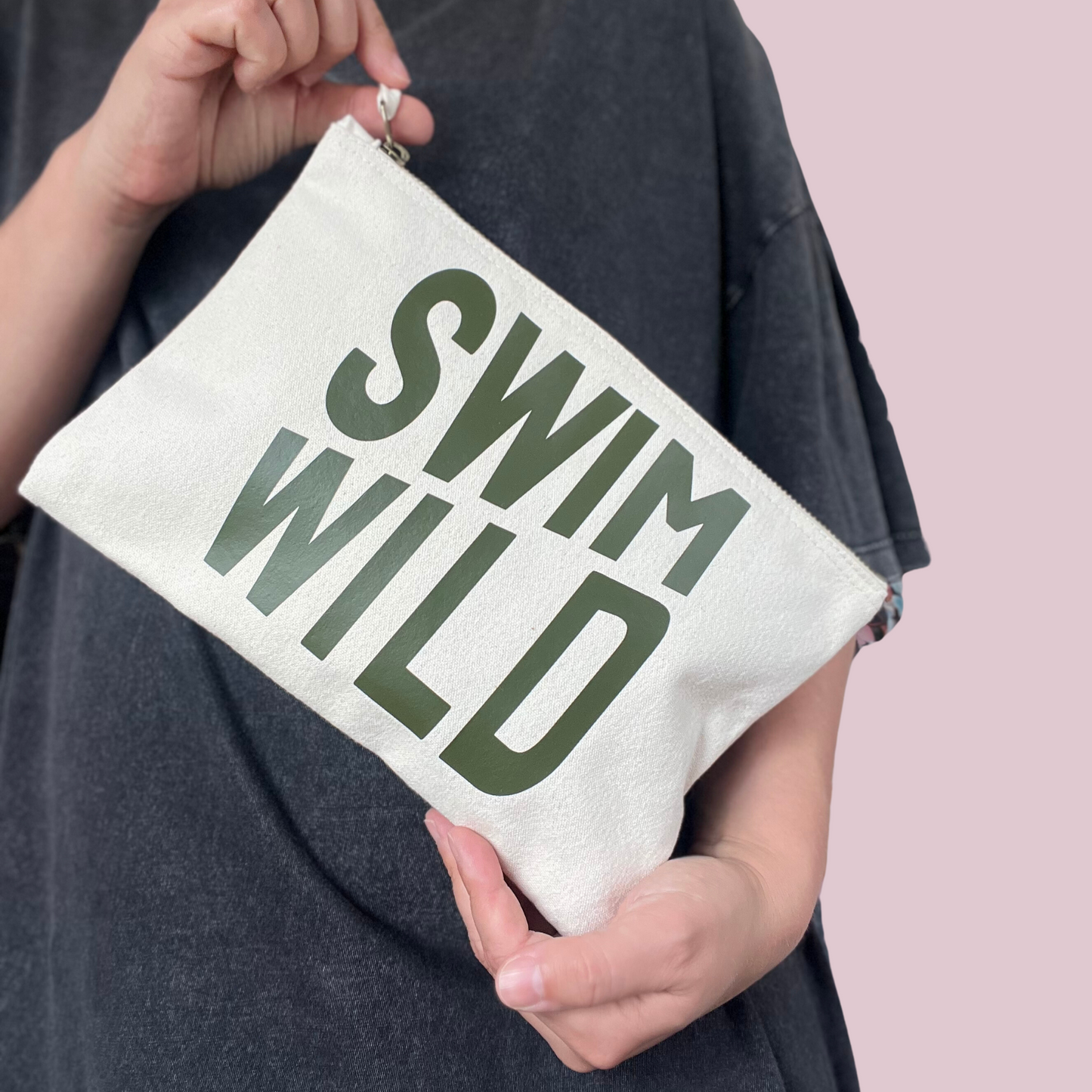 Khaki Swim Wild Zip Bag