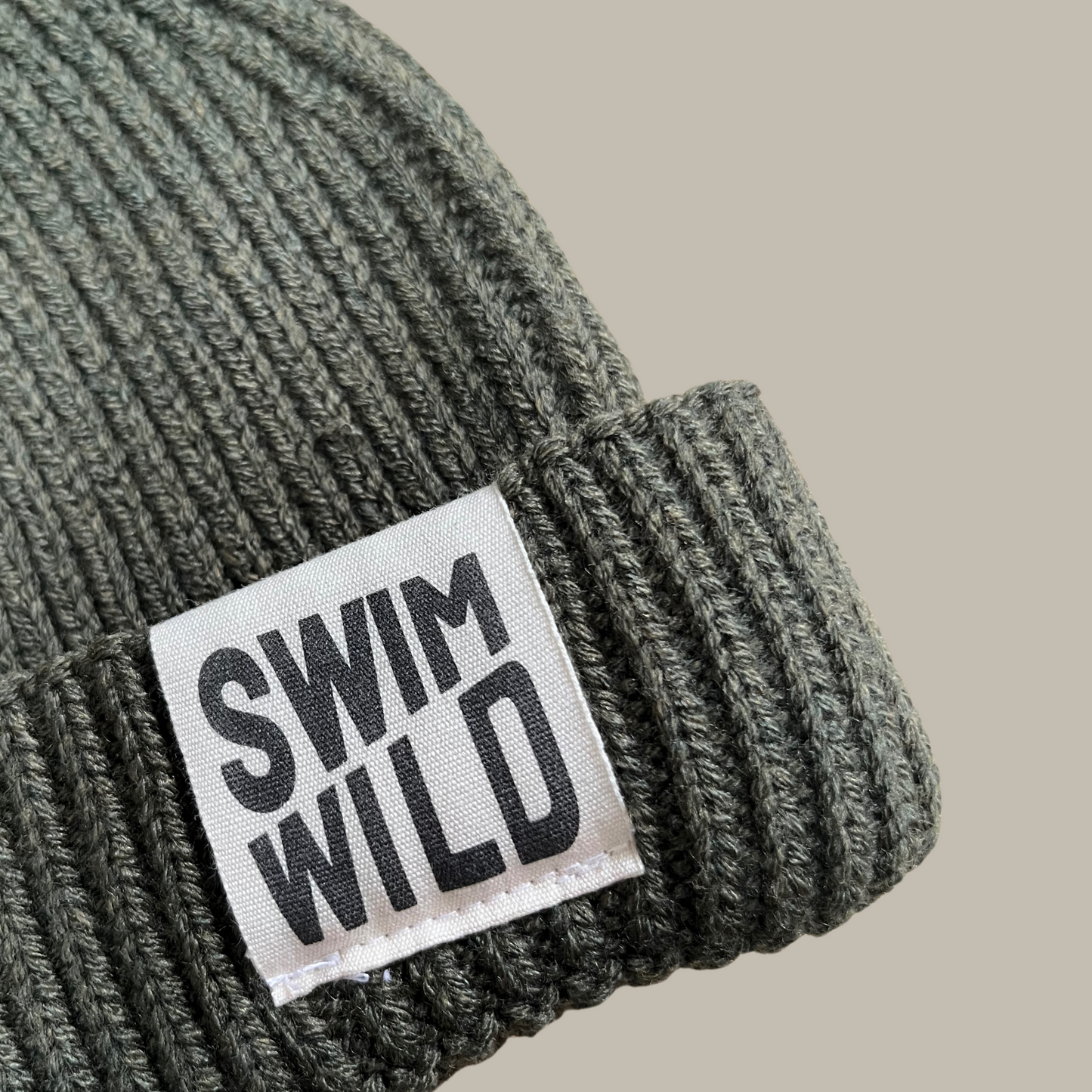 Khaki Fisherman Knit Beanie