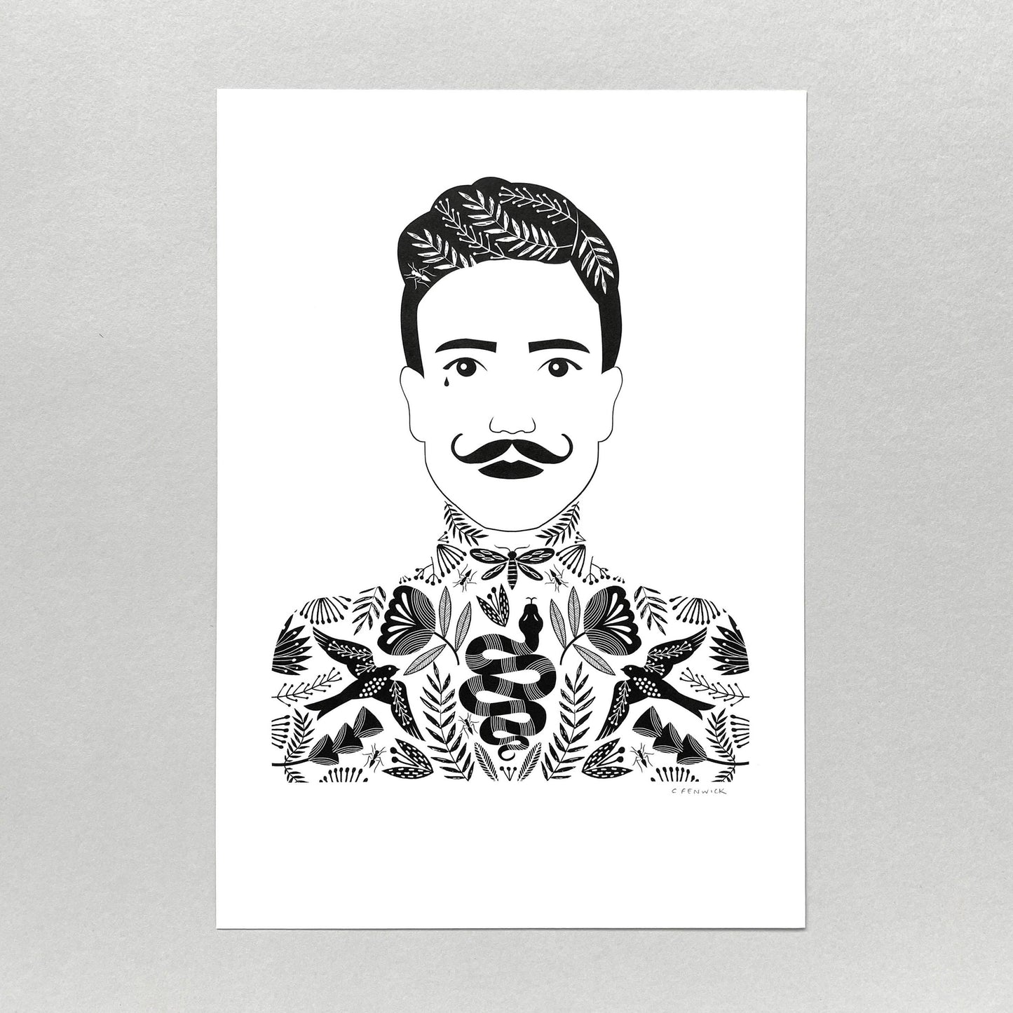 A4 art print - tattooed man