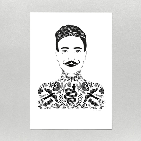 A4 art print - tattooed man