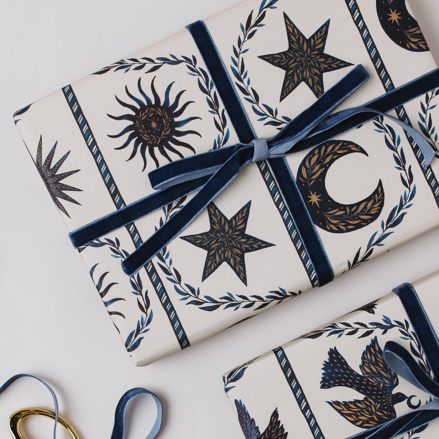 Celestial botanical luxury gift wrap