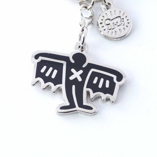 Keith Haring Black Bat Demon Keychain