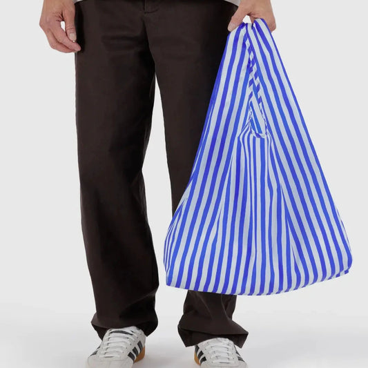 Blue Painted Stripe reusable bag