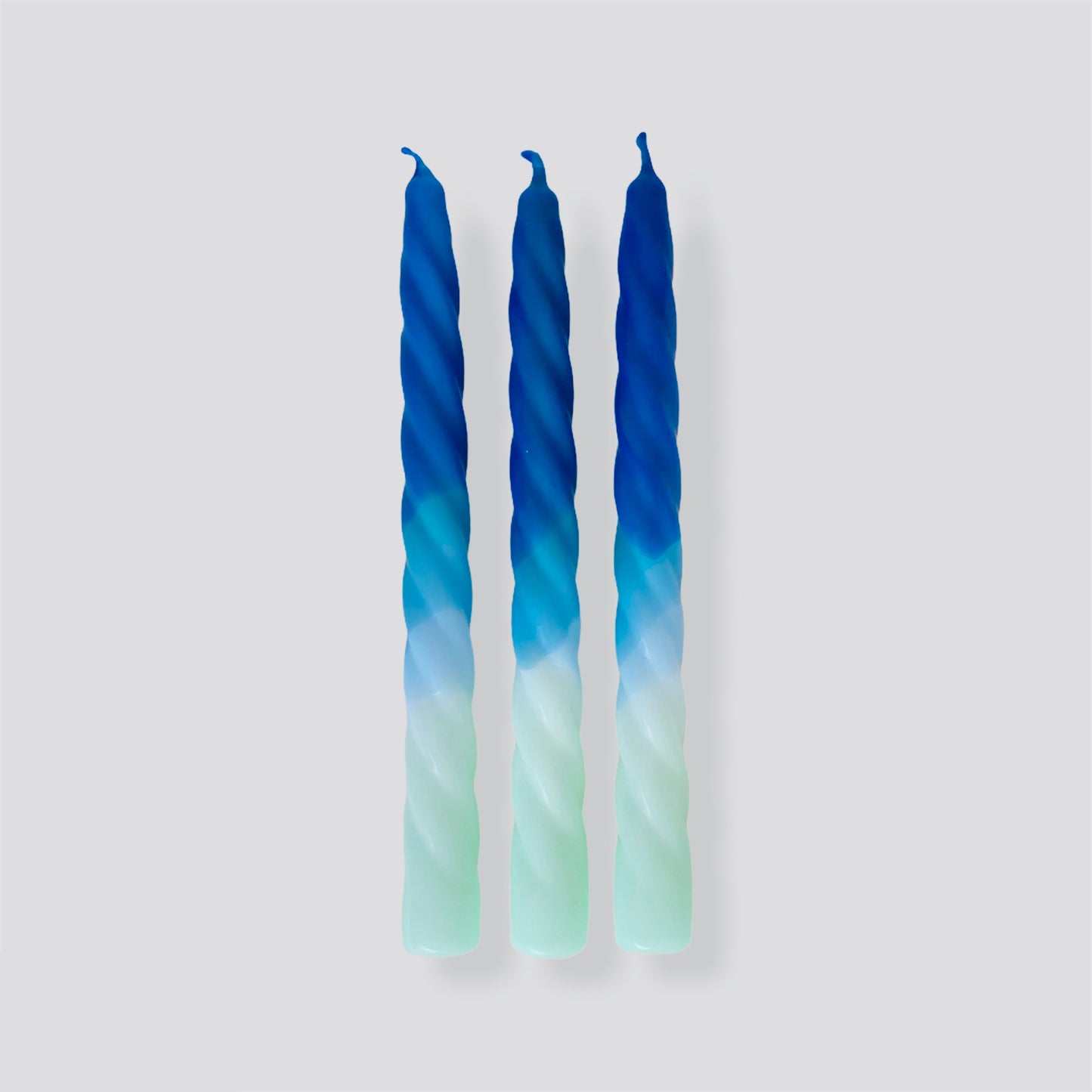 Dip Dyed Neon Twisted Dinner  Candles - Shades of Blueberry