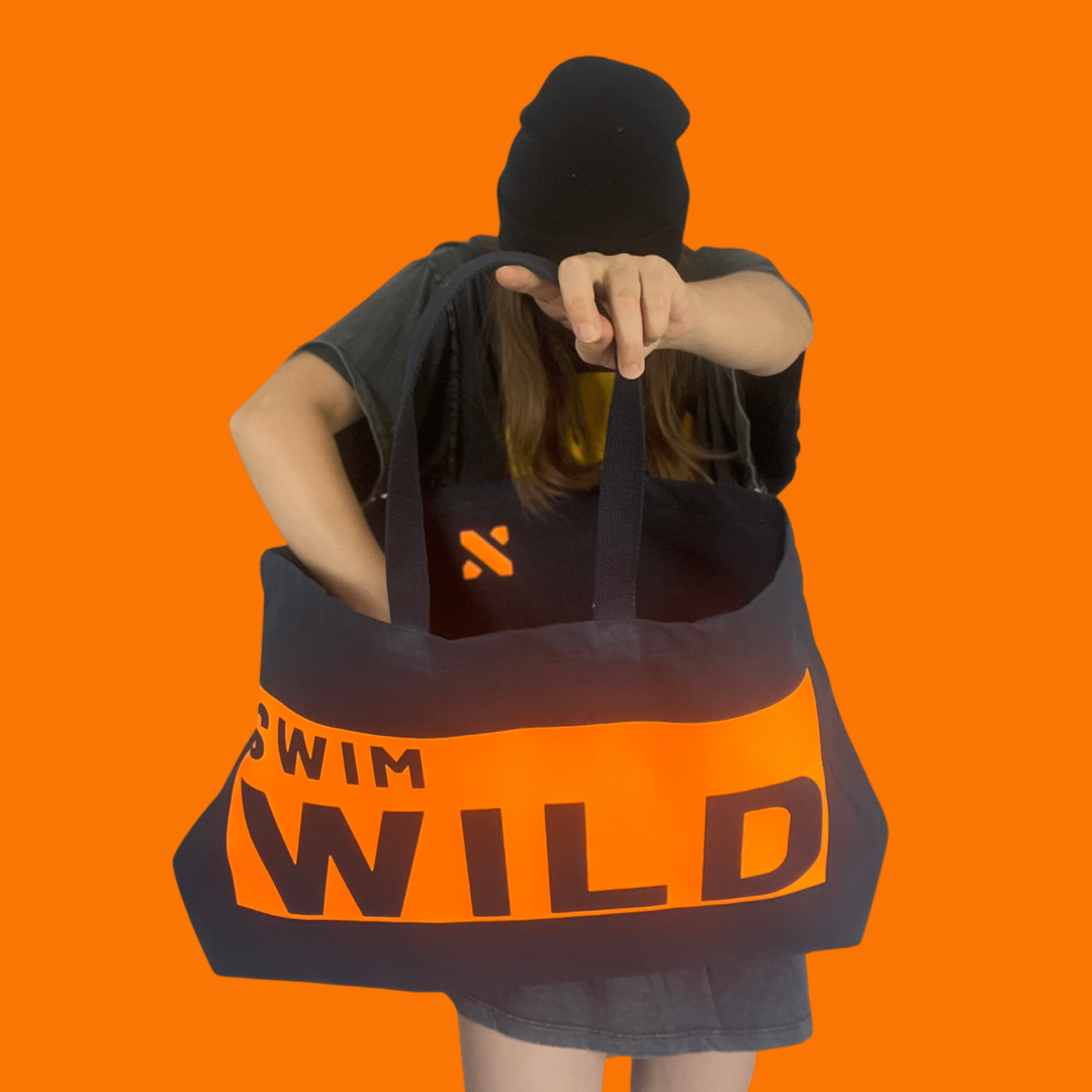 Jumbo Swim Wild bag - Navy /Neon Orange