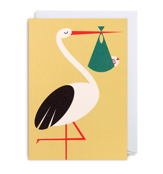 Stork New baby Greetings Card