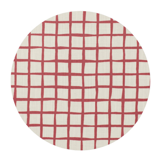 Grid print pot mat/Board 21cm - Red