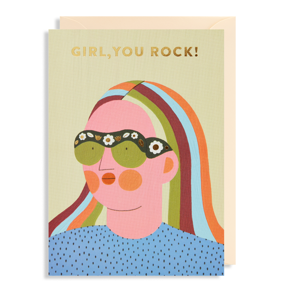 Girl, you rock! Greetings Card