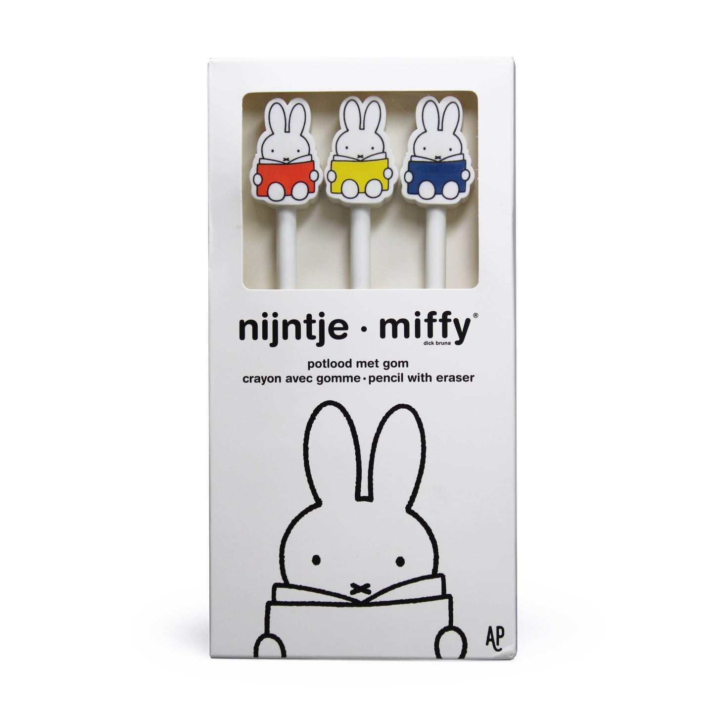 Miffy - Set of 3 Pencils + Erasers
