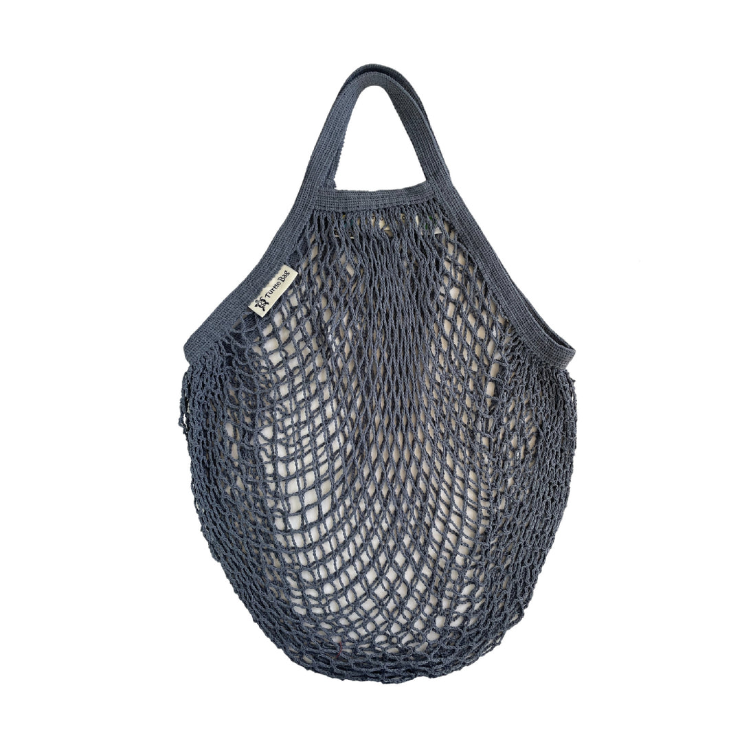 Short Handled Organic Cotton String Bag - Denim Blue