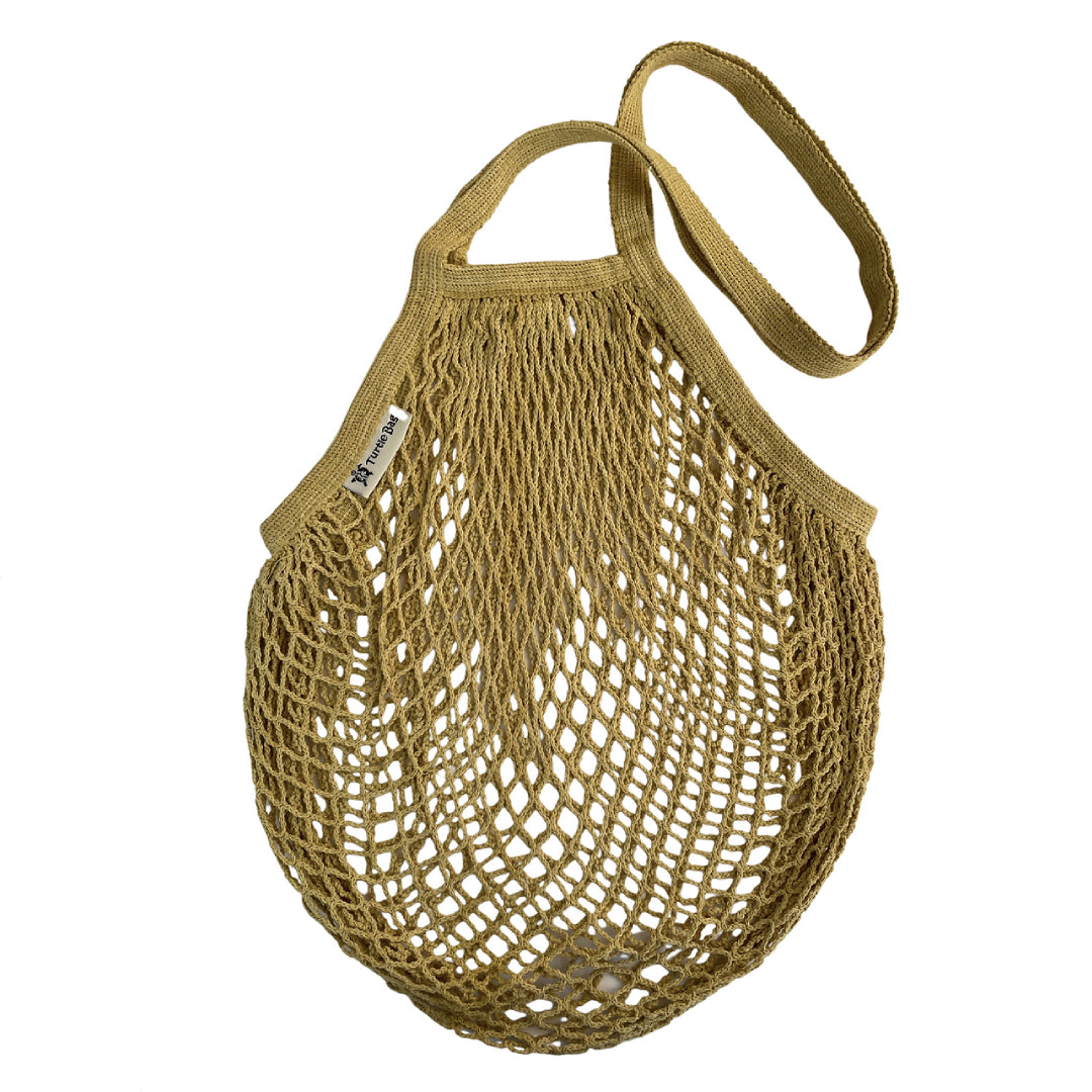 Long Handled Organic Cotton String Bag - Ochre