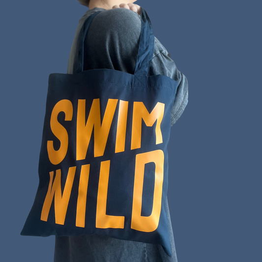 Navy Blue Wild Swim tote