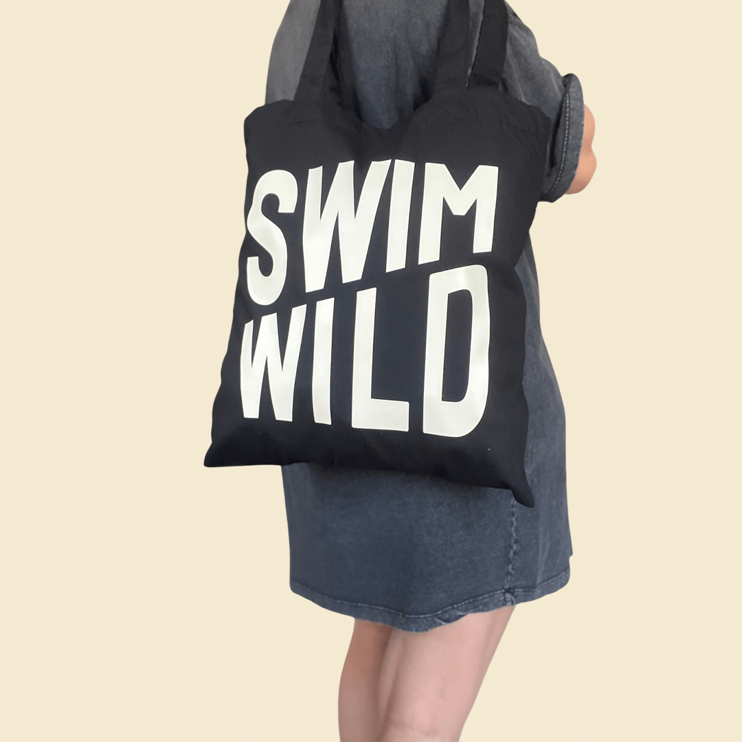 Black Wild Swim tote