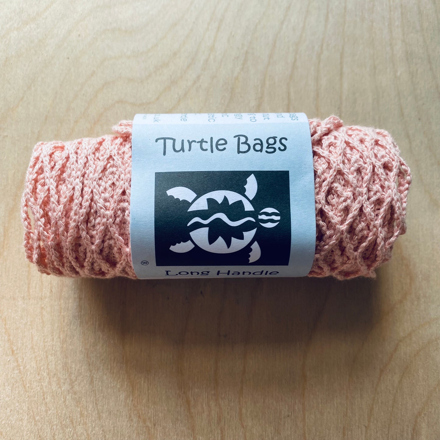 Long Handled Organic Cotton String Bag - Dusty Pink