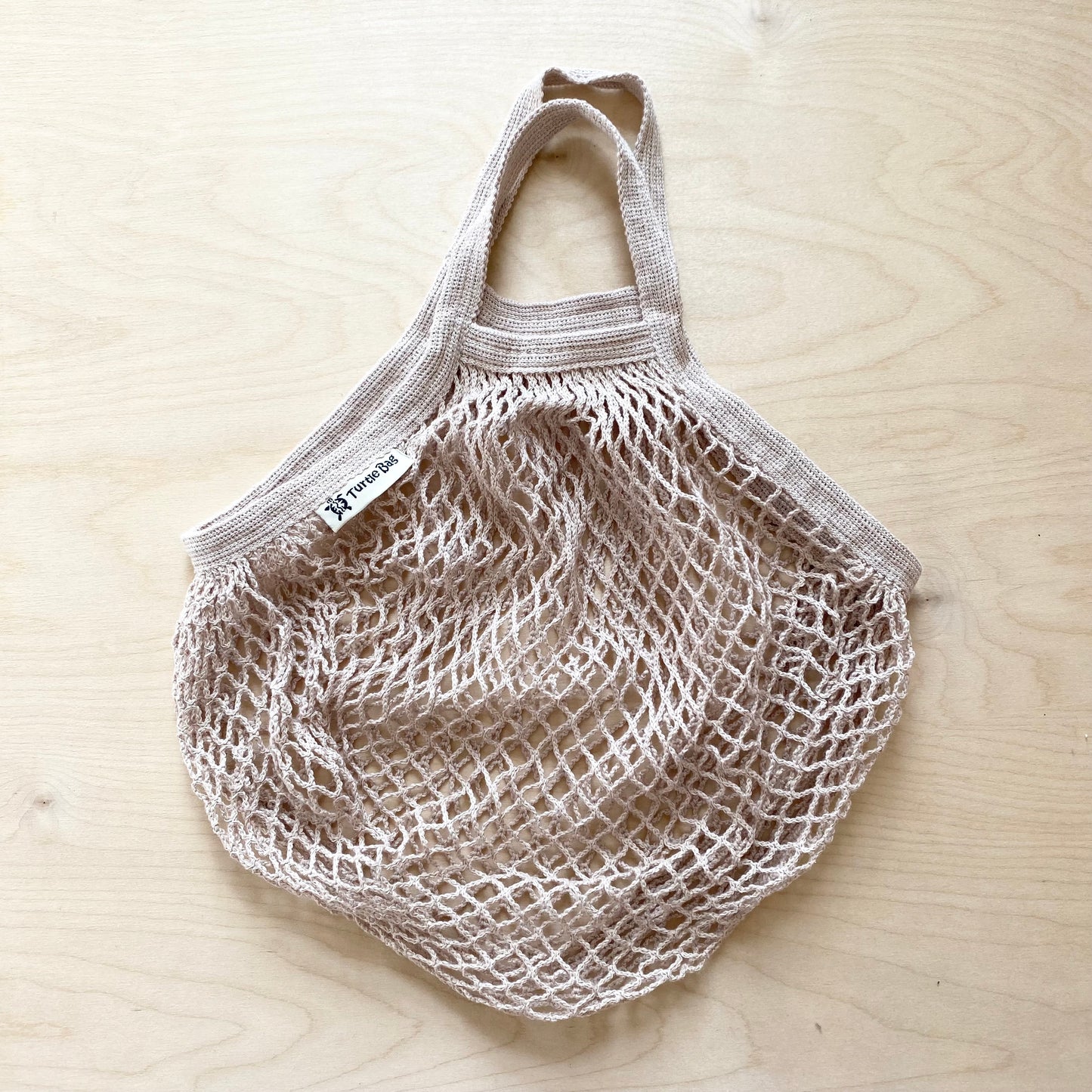 Short Handled Organic Cotton String Bag - Mushroom