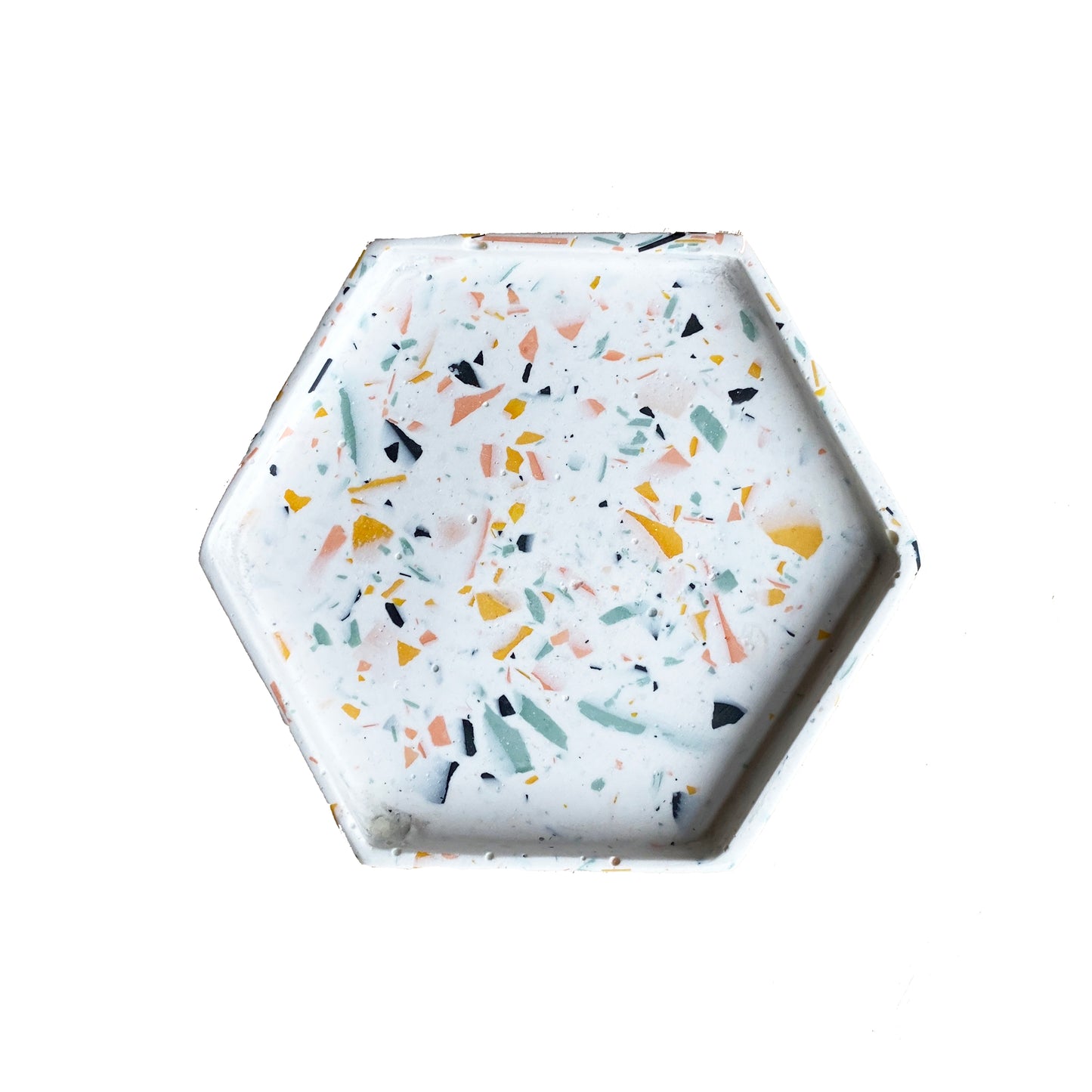 White Speckled Terrazzo Hexagon Trivet