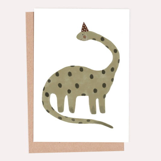 Dinosaur in a Party Hat Greeting Card