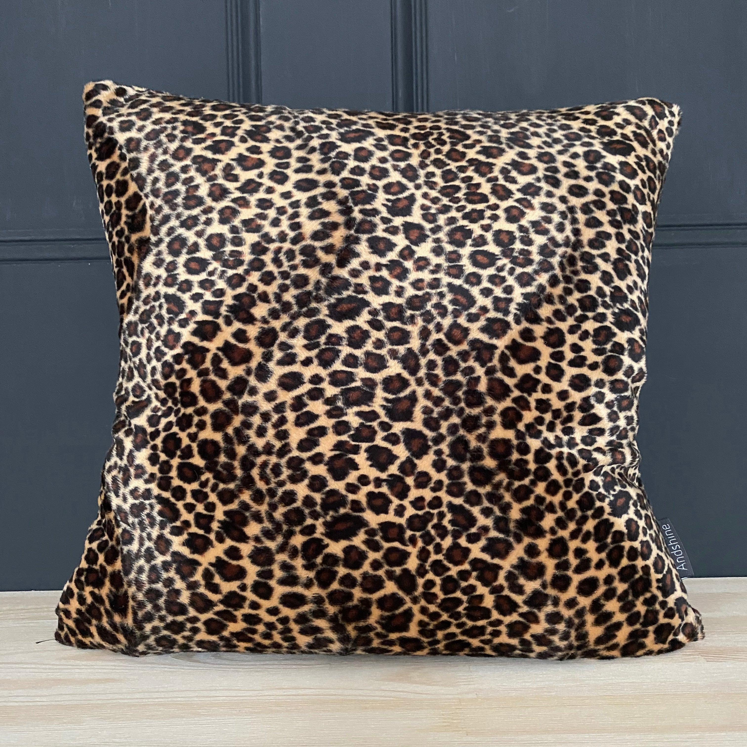 Faux Fur Leopard print cushion Living