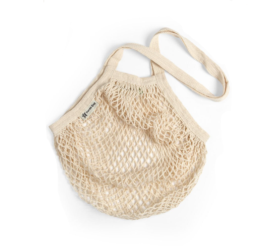 Long Handled Organic Cotton String Bag - Natural