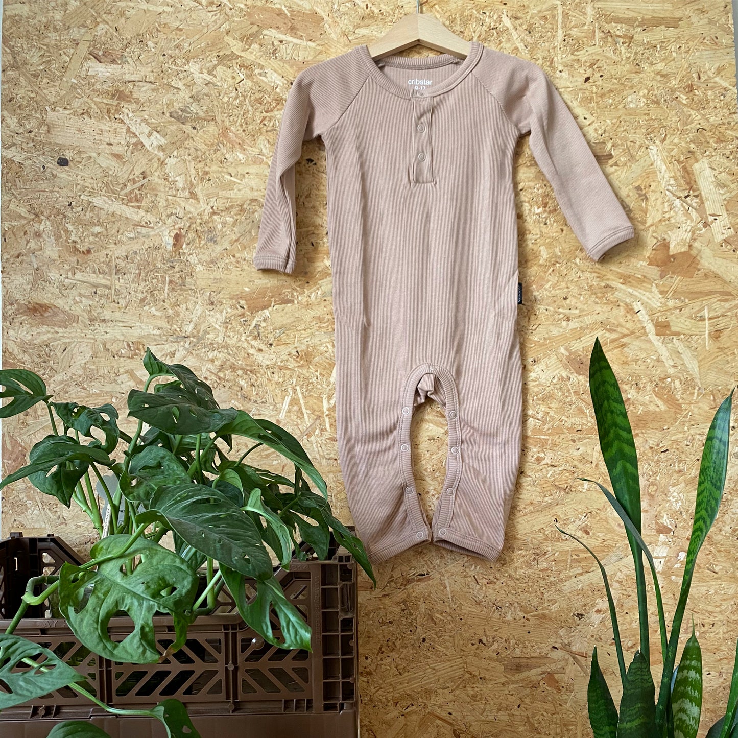 Ribbed romper - Toffee
